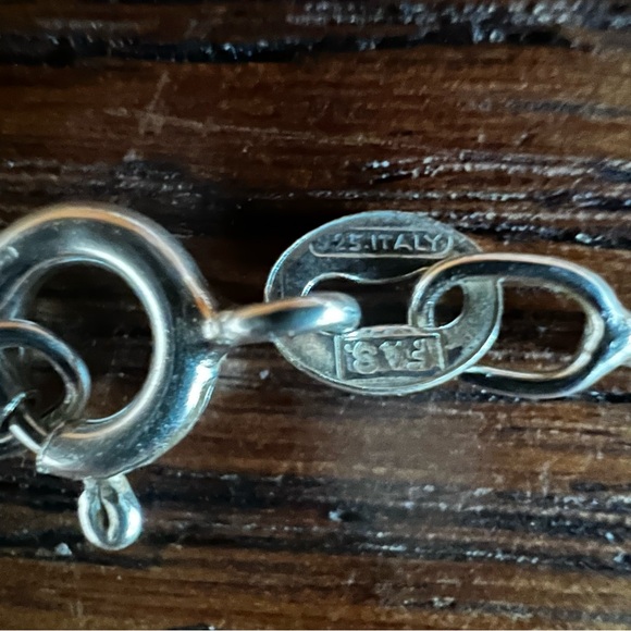 Vintage Y2K 925 Silver CZ Heart Necklace - Picture 6 of 7